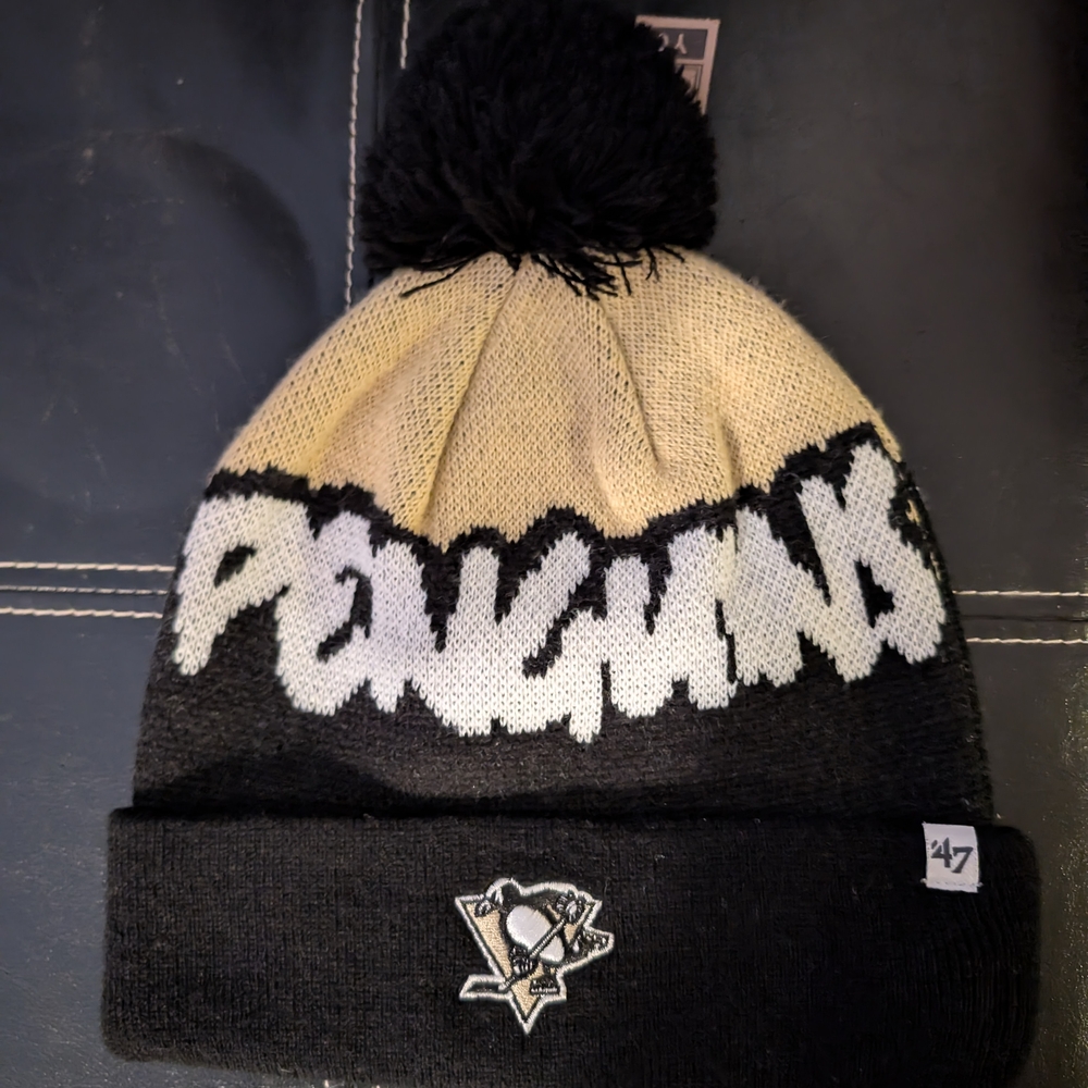 Penguins Kids Beanie - Black and Cream